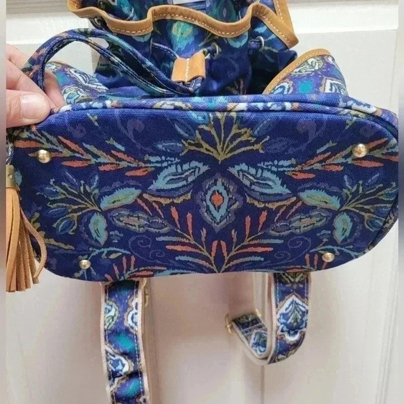 Dena Designs by Kumari North South Boho Canvas Drawstring Paisley Back Pack - Picture 5 of 5